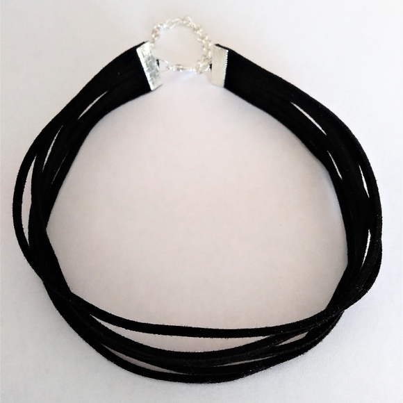NEW Multi Strand Black Boho Gypsy Choker Necklace - Picture 3 of 4